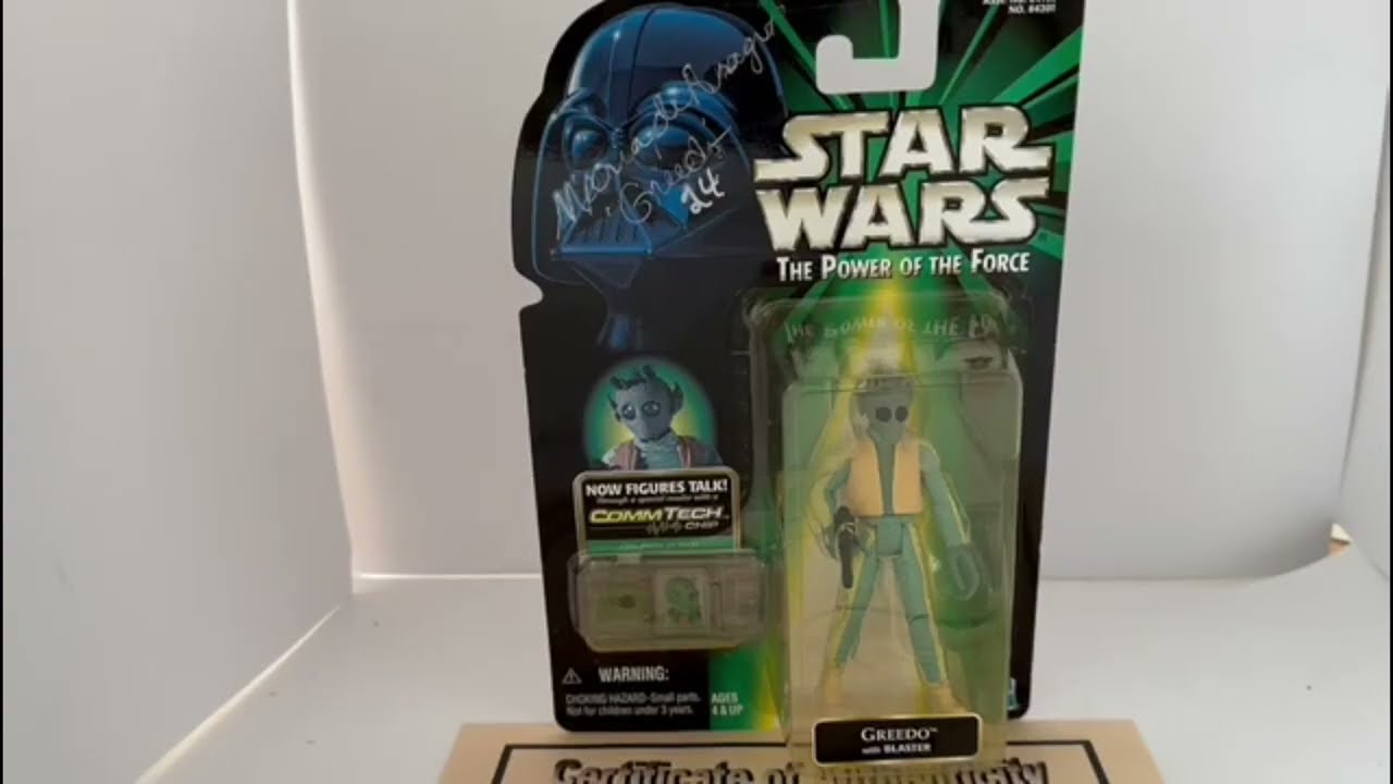 Винтажная фигурка Гридо из серии Star POTF 1999 года — с автографом актрисы Марии де Арагон, сыгр...