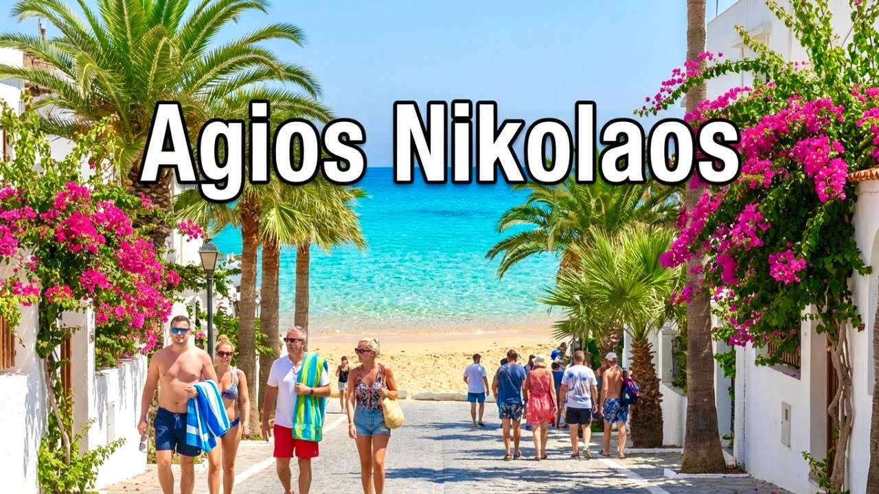 Agios Nikolaos Crete Walking Tour 🇬🇷 | 4K City Walk, Lake Voulismeni, Old Town