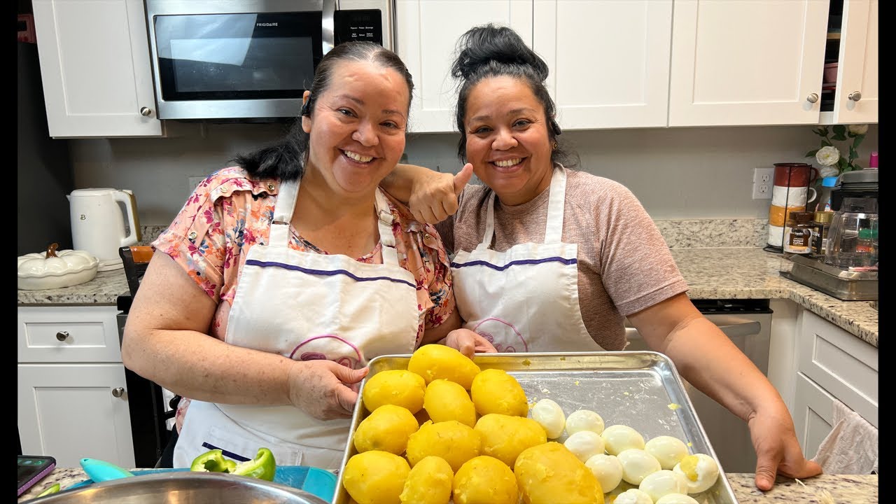 Como hacer ensalada de papa rica y f&aacute;cil en vivo 🔴con carmen 8a