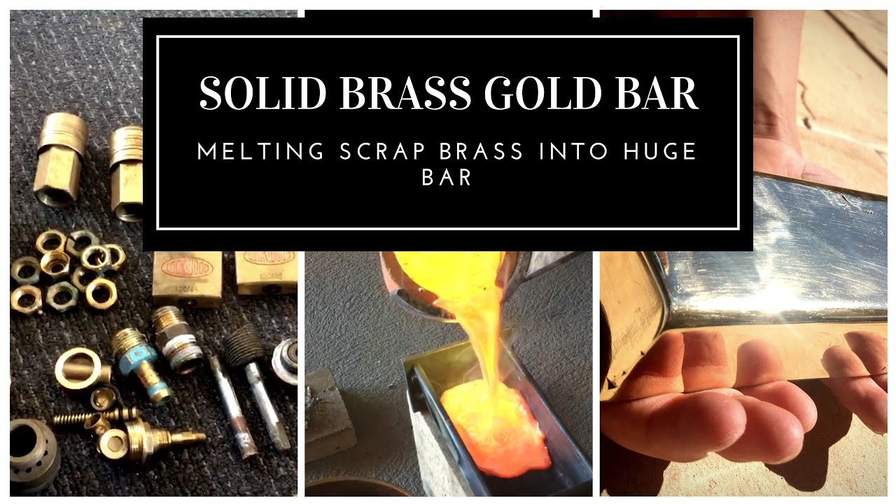 CASTING A HUGE GOLD LOOK BAR FROM SCRAP BRASS - Melting Brass
