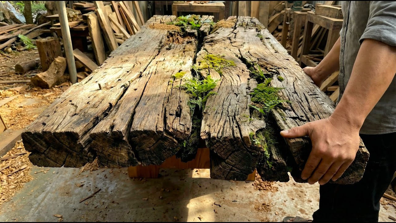 Everyone Thought This Rotten Wood Was Trash… Until a Young Craftsman Had a Brilliant Idea
