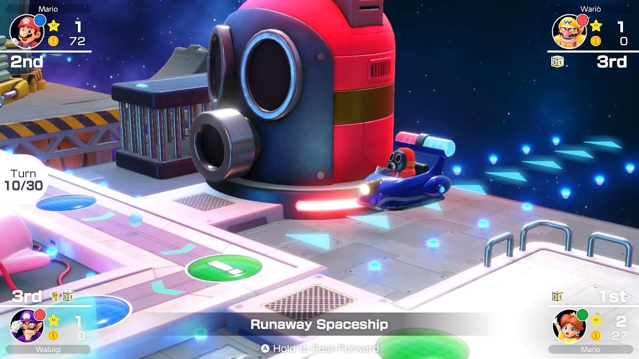 Mario Party Superstars #18 Space Land Daisy vs Mario vs Wario vs Waluigi
