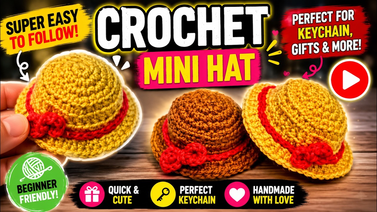 Easiest Crochet Mini Hat Ever | Simple & Cute crochet projects tutorial