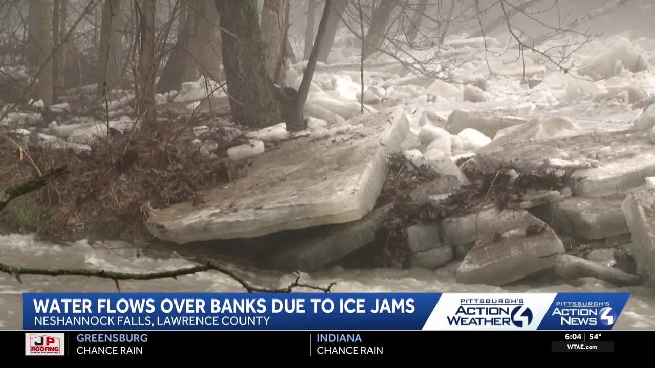 Ice jams in Lawrence County lead to road closures and potential flooding