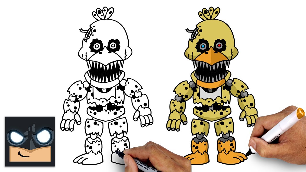 How To Draw Nightmare Chica | YouTube Studio Art Tutorial