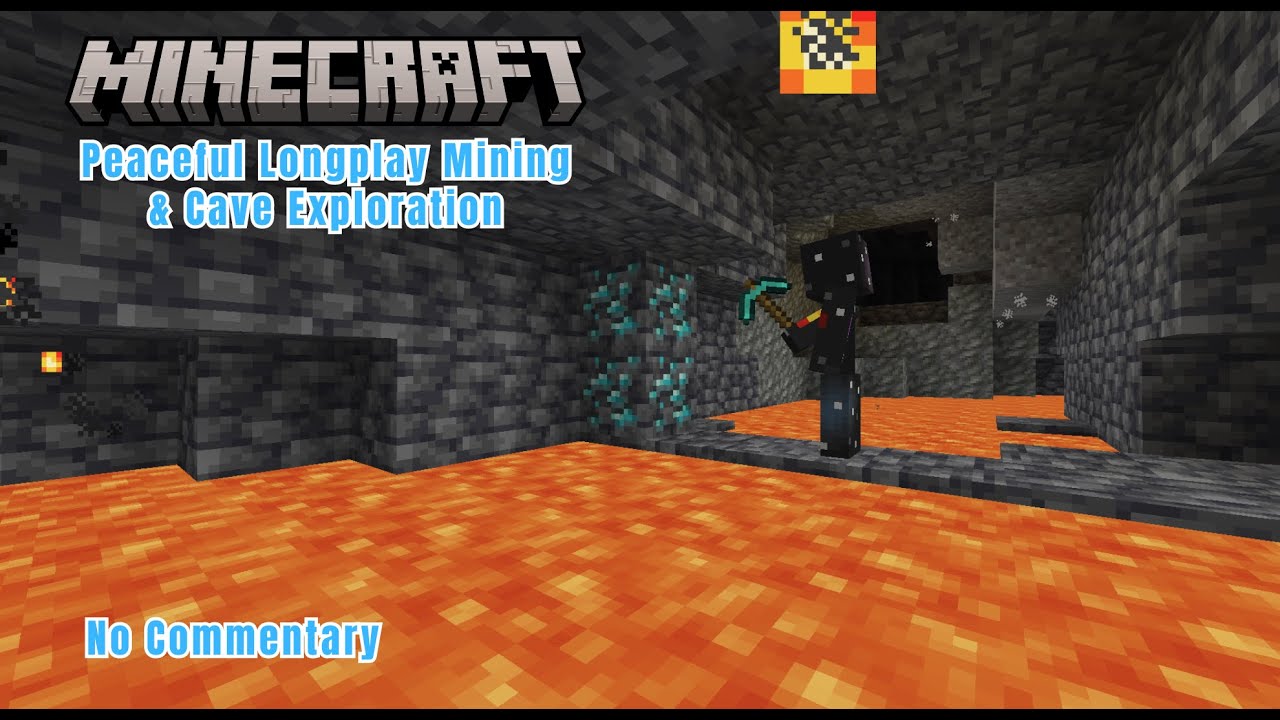 Minecraft Longplay - Calm and Relaxing Cave Exploration and Mining - No Commentary - 1.20
