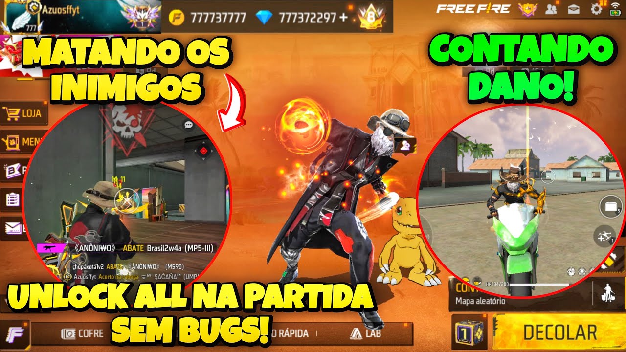 ⚠️URGENTE⚠️ UNLOCK ALL PEGANDO NA PARTIDA e MATANDO INIMIGOS SEM PING ALTO/SEM KEY, ANTIBAN GRÁTIS!