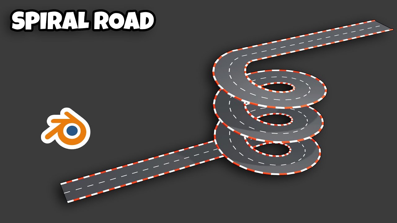 spiral road modeling in blender