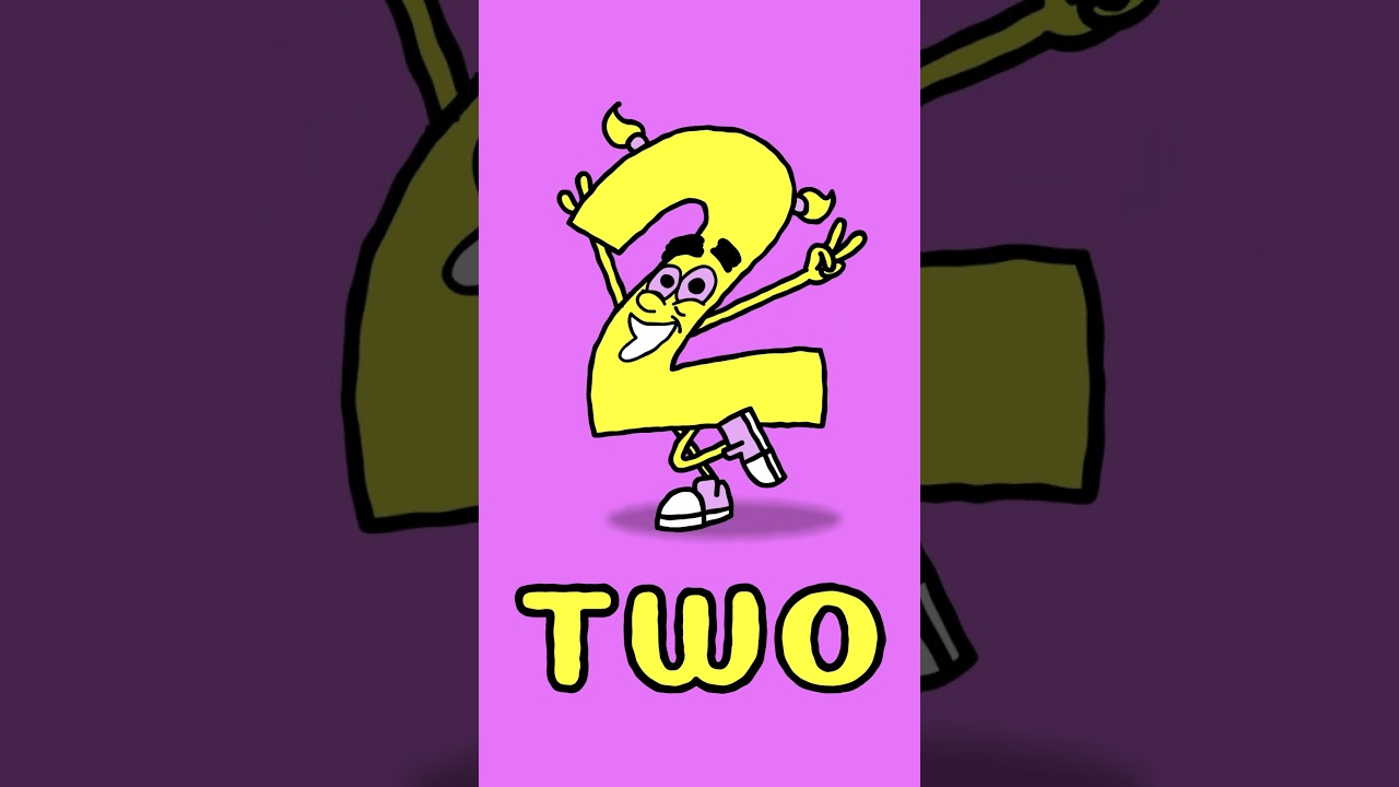 Learn the Number Two - number cartoon