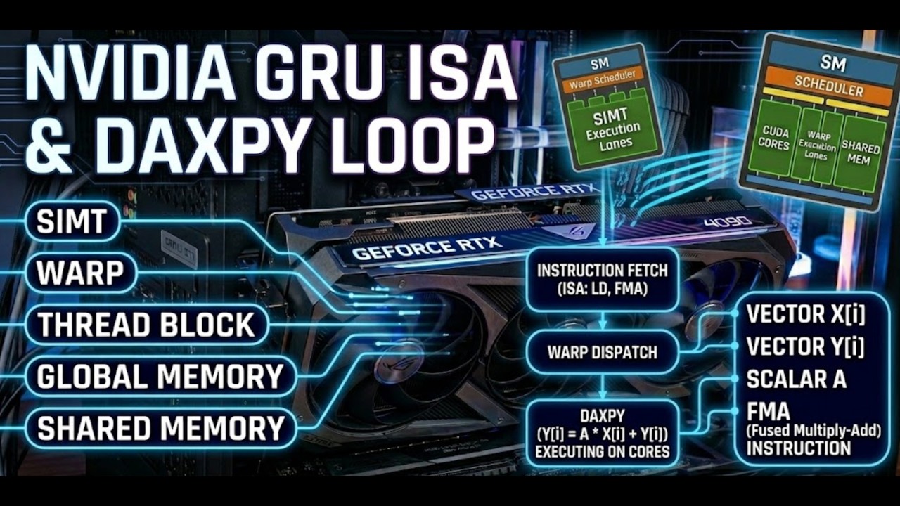 32d Nvidia GPU ISA and DAXPY loop implementation