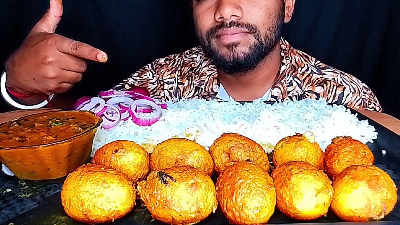 EATING SPICY EGG CURRY MASALA & BASMATI RICE | MUKBANG VIDEO | EATING SHOW 