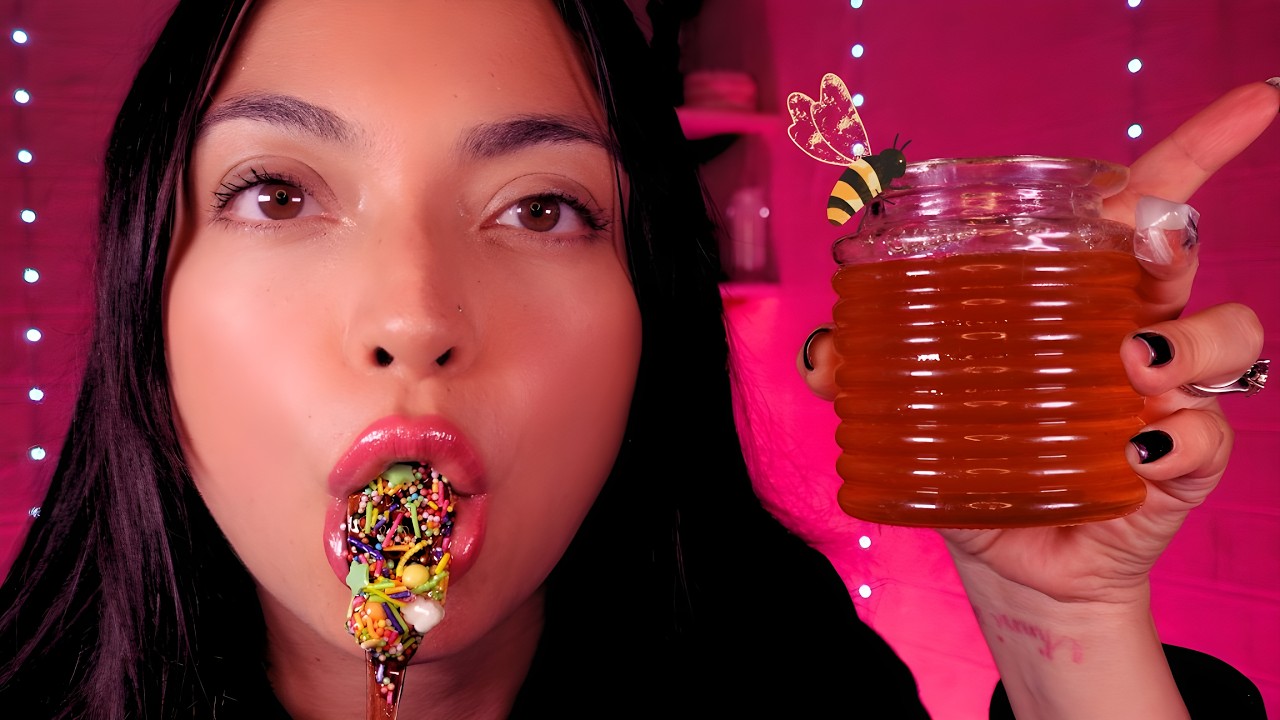 ASMR Honey Dripping & Sprinkles 💖 Mouth Sounds & Relaxing ASMR