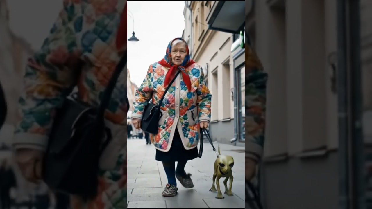 babcia na spacerze 🔥💸 #viral #memes #funny #śmieszne #humor #poland #kosmita #shorts #ai #babcia