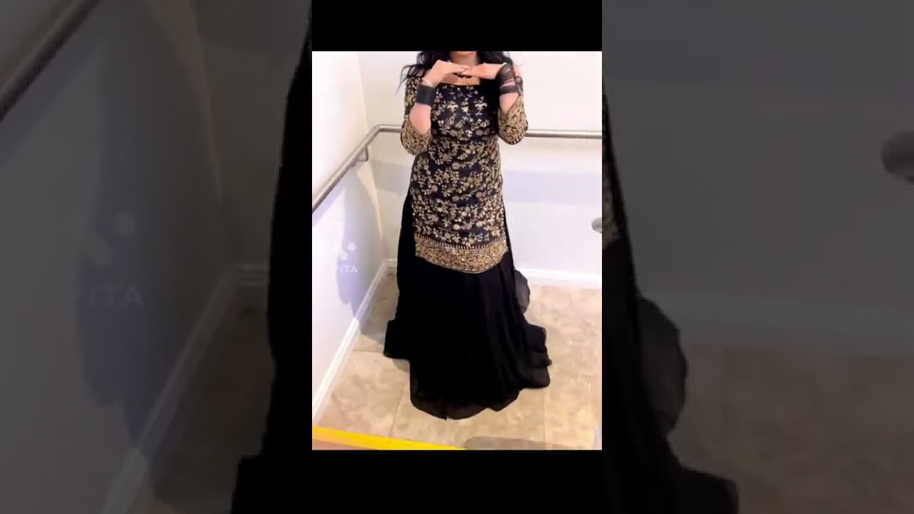 #blacksharara #suit #shararalovers #new design #shorts #/)blacksuit #ytvideo #trendyfashion #video