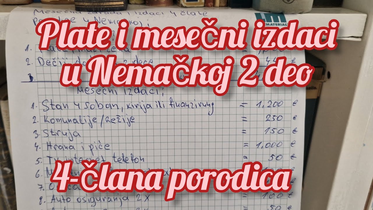 Plate i mesečni izdaci 4-člane porodice u Nemačkoj- 2 deo. Kolike su plate starih radnika?