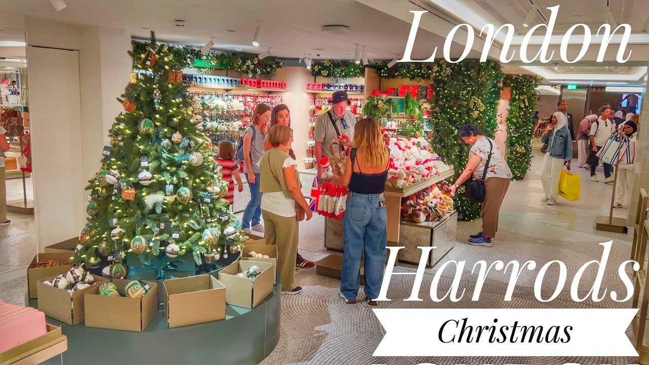 2025 Harrods Christmas Shop | 2025 London Christmas Shopping Tour | Central London Christmas Walk 4K