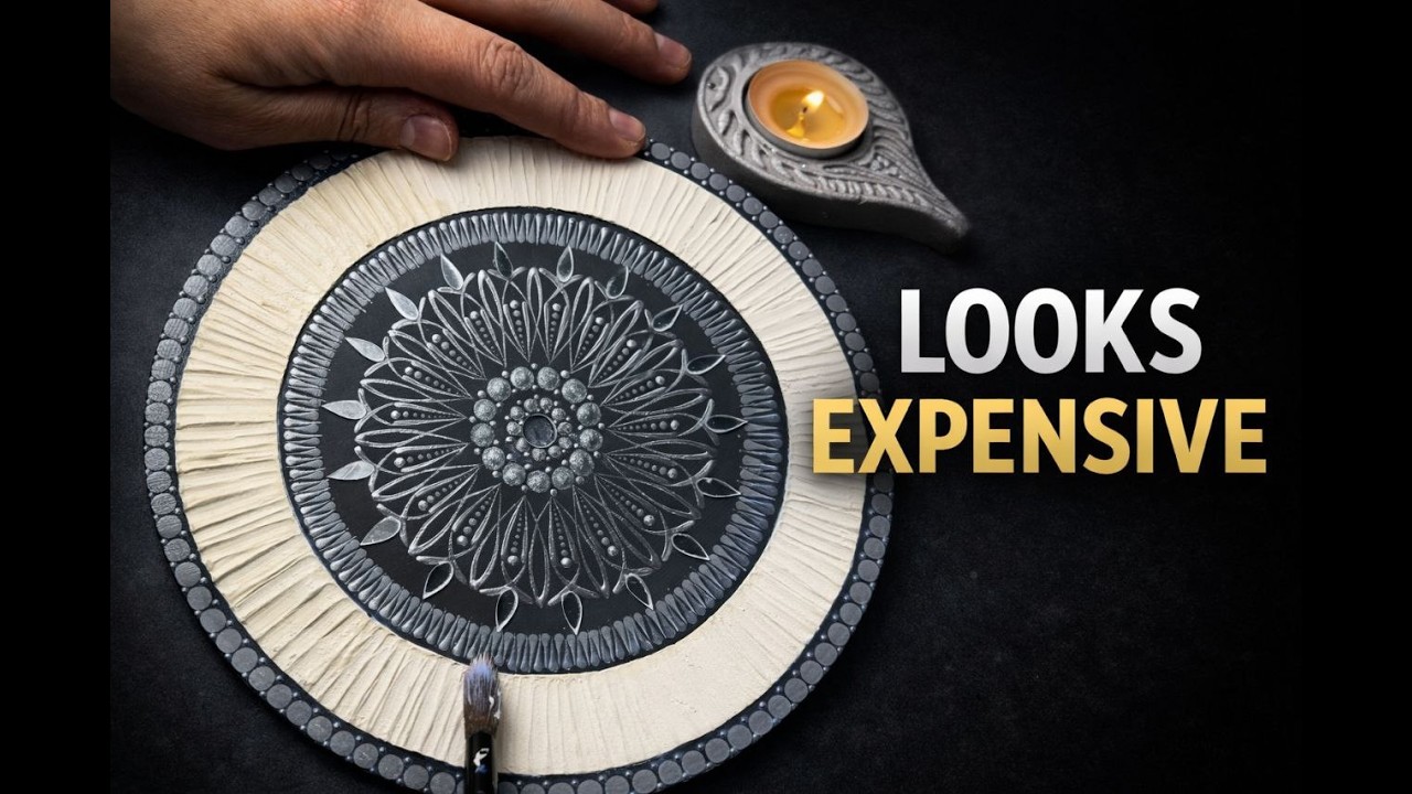 Luxury Decor using WALL PUTTY 😱 DIY Textured Mirror Art