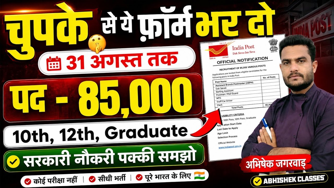 New Government Job Vacancy 2026 | 85000+ Posts, 10th 12th Pass Govt Jobs