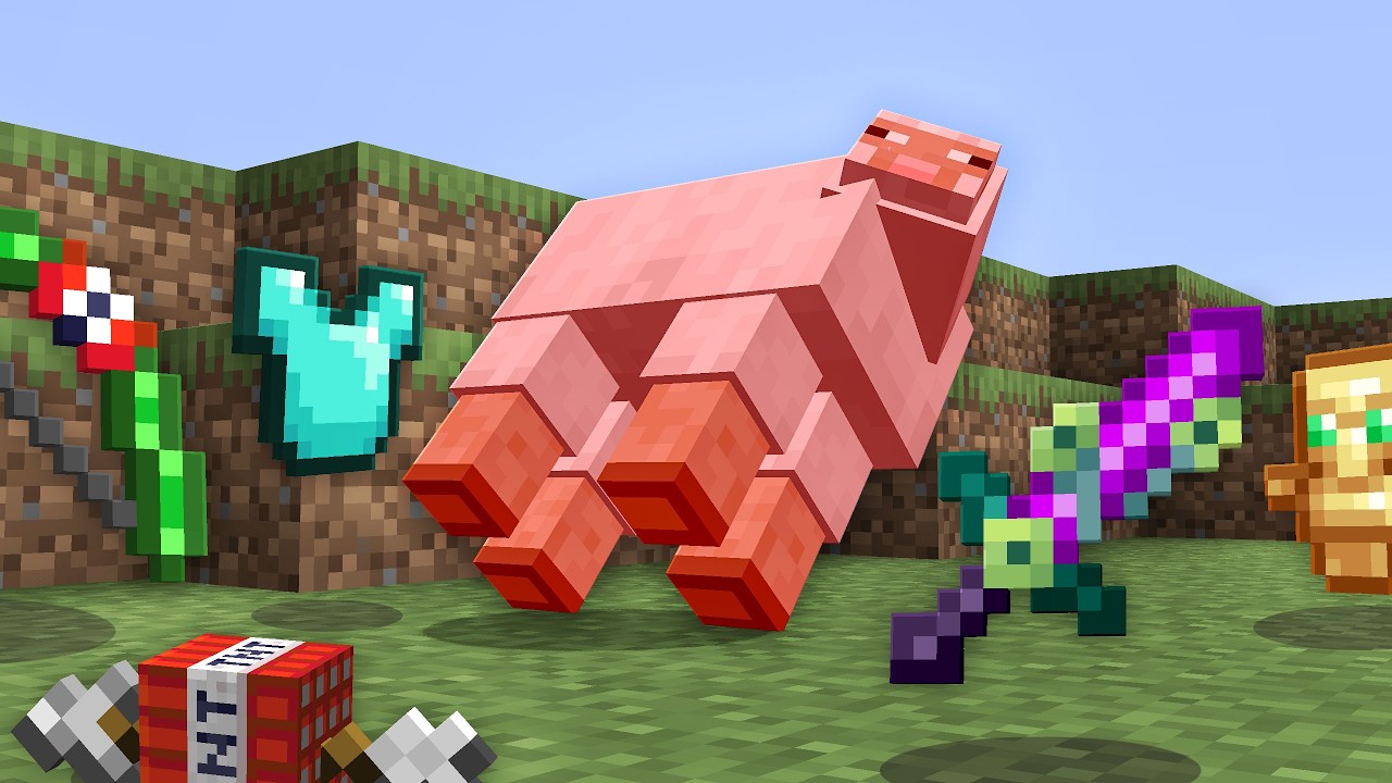 Minecraft, But Mobs Drop OP Items!