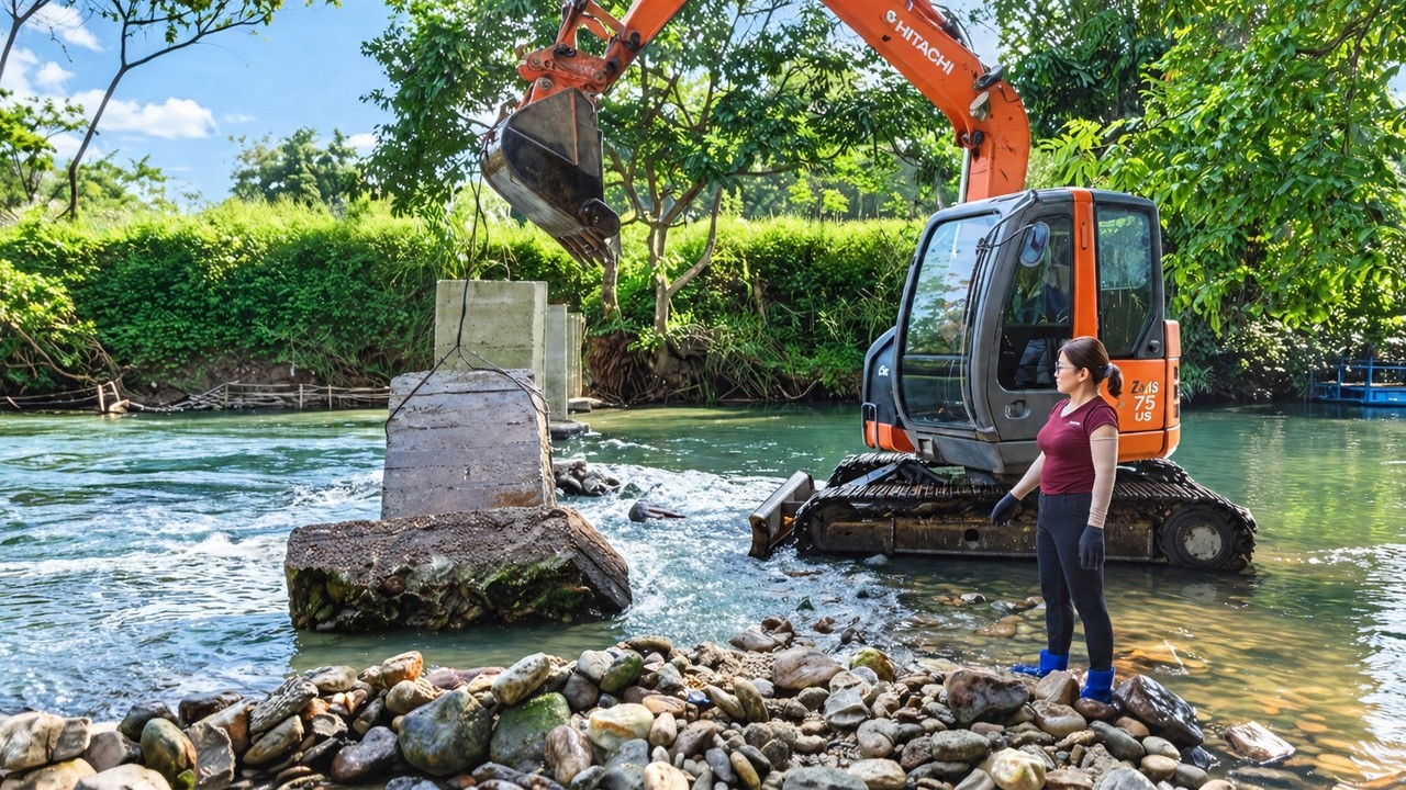 Flood Destroyed the Bridge! Rebuilding Washed-Away Pillars & Beams | From Start to Finish
