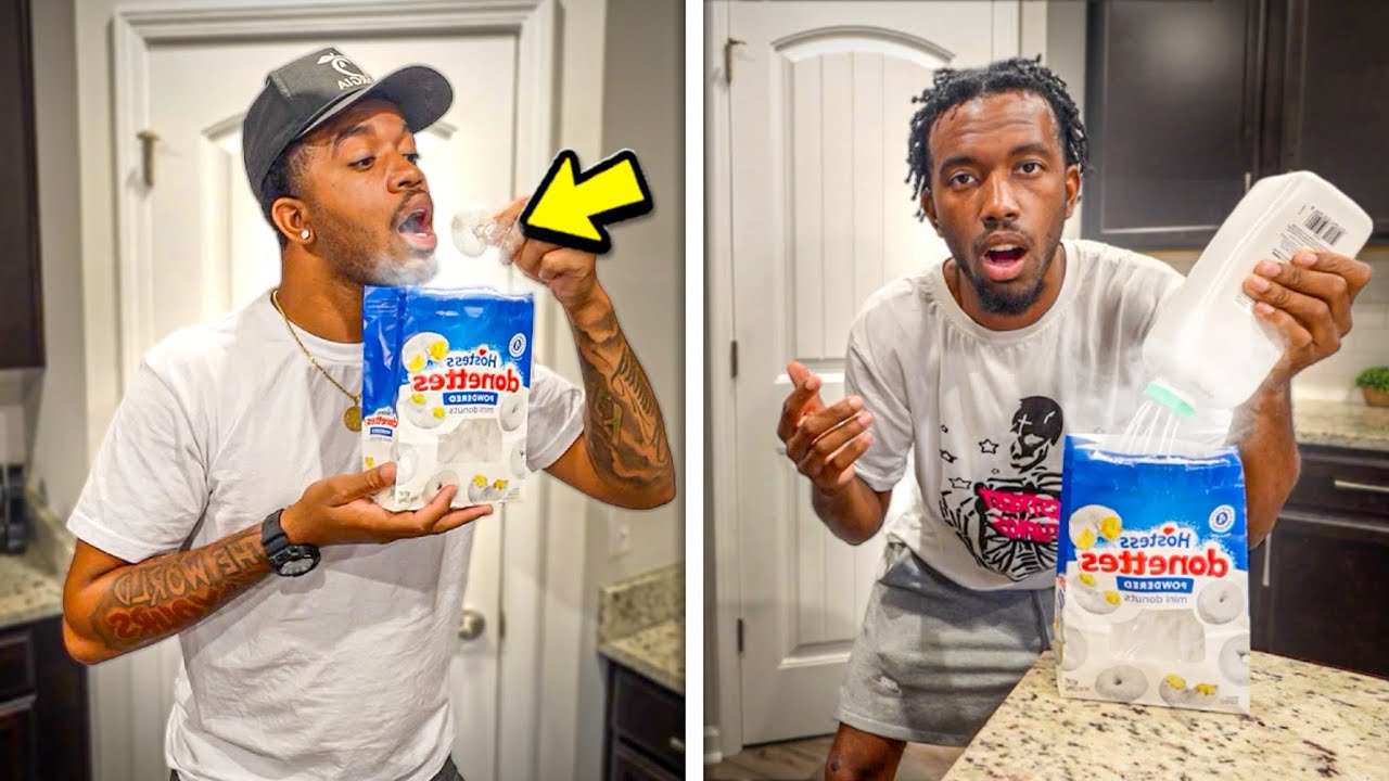 BABY POWDER DOUGHNUT PRANK ON BROTHER!!