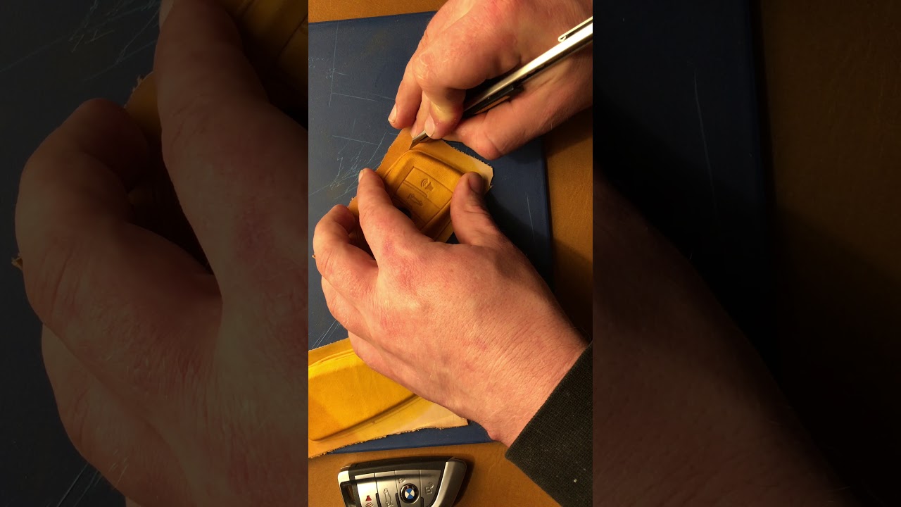 Making leather cover for BMW X5, X6 | KEY FOB CASE DIY | LeatherCraft