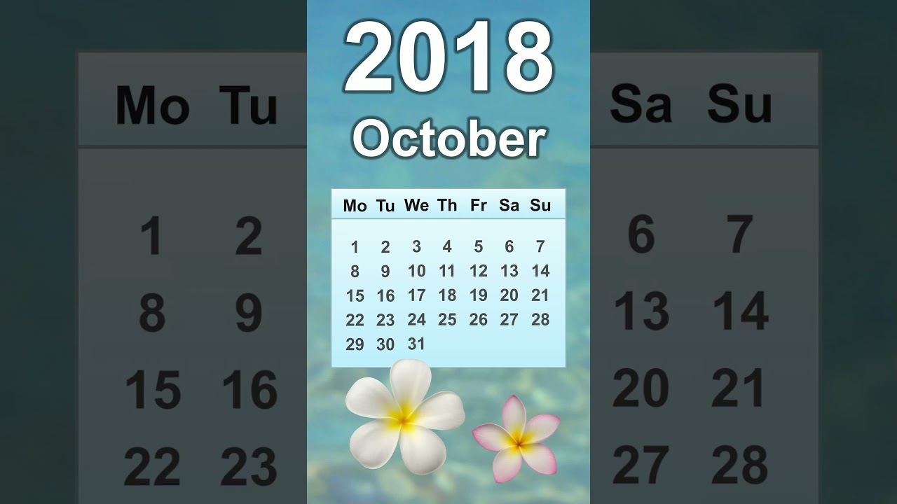 October 2018 Calendar