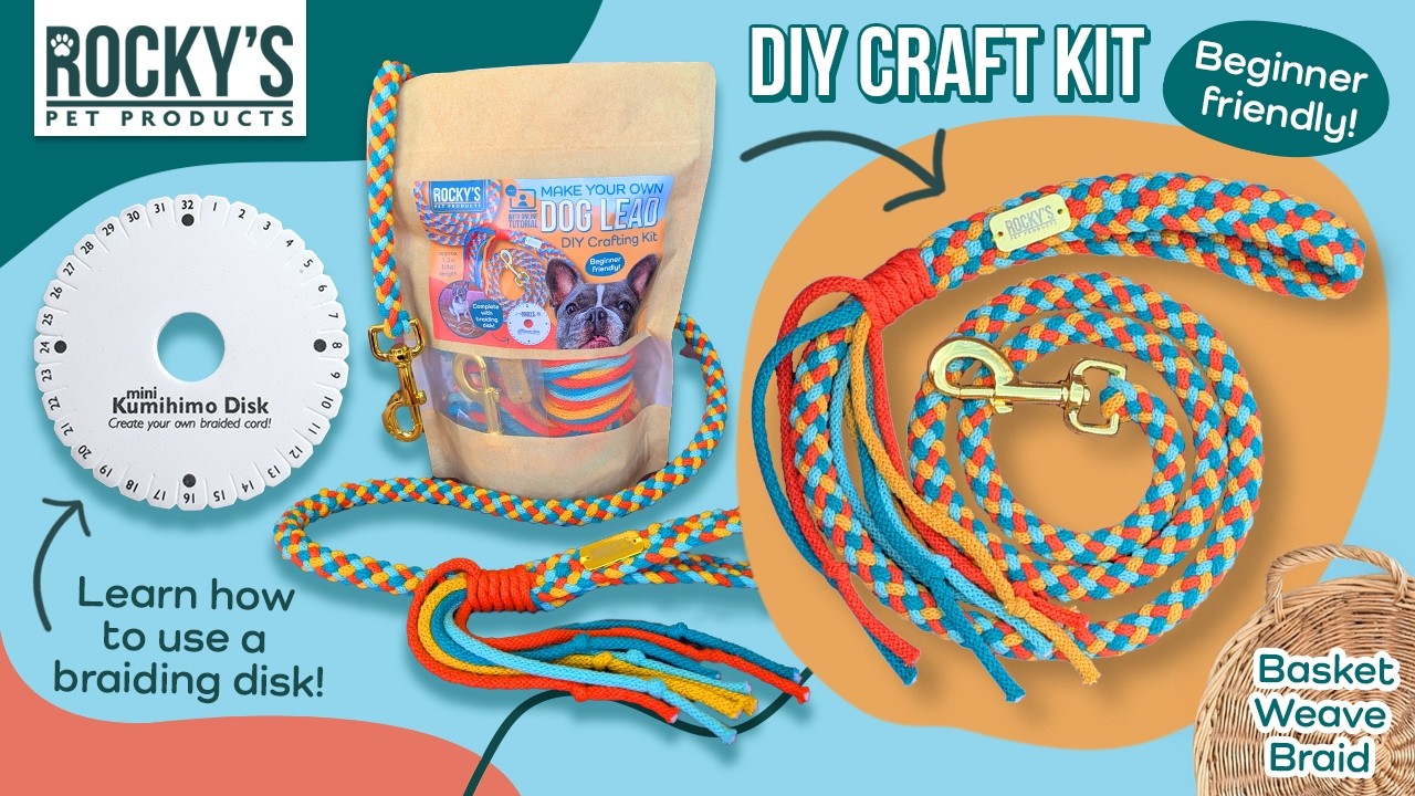 DIY Dog Lead | Make Your Own Braided Dog Lead Basket Weave Tutorial, using a Kumihimo Braiding Disk