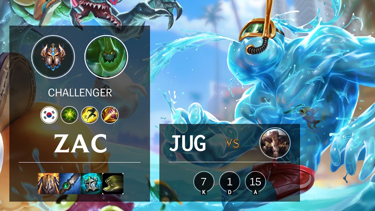 Zac Jungle vs Sett - KR Challenger Patch 10.15