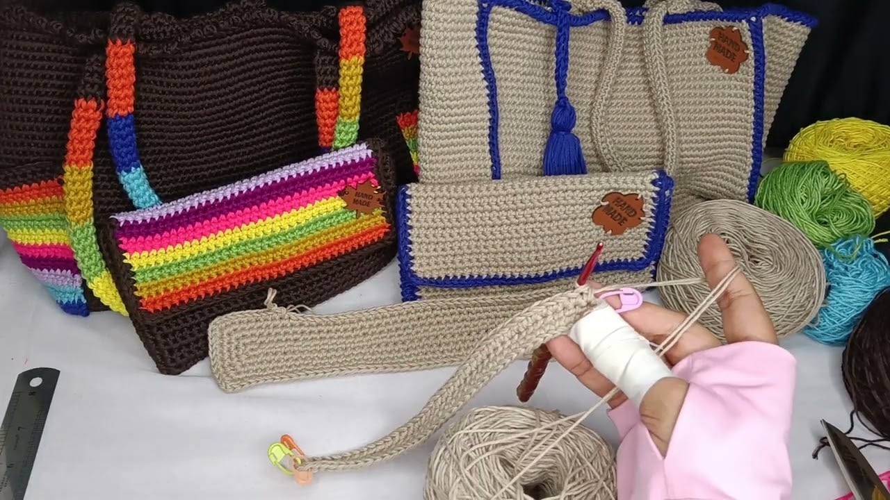 طريقه عمل القاعده المستطيلة#handmade#crochet#باترون#shortvideo#fashion#bagsonline #subscribe#summer 