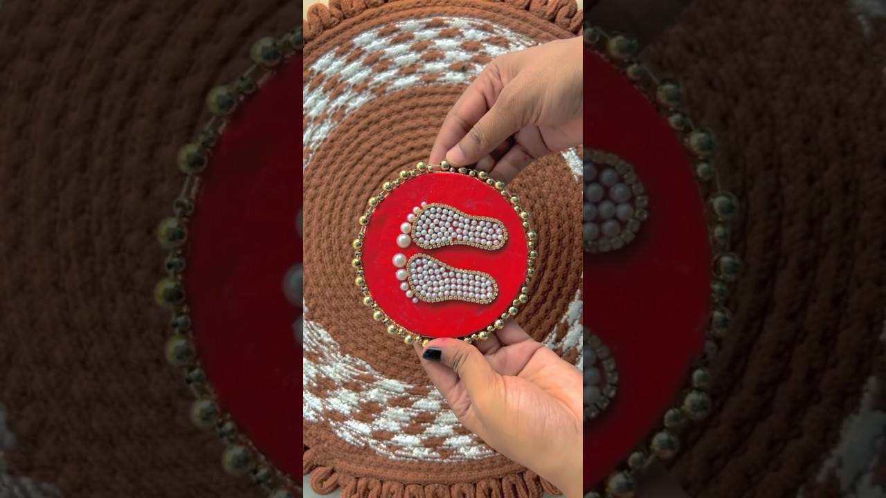 DIY Lakshmi Charan Paduka || 🥰😍 handmade laxmi charan 😱😱#trending #diy #new #craft