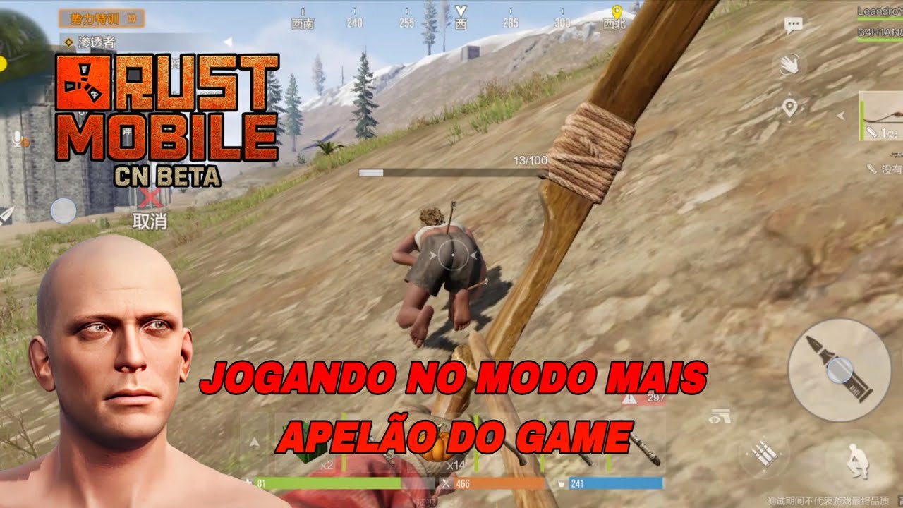 Jogando no modo mais Apelão do Rust Mobile cn Beta Gameplay