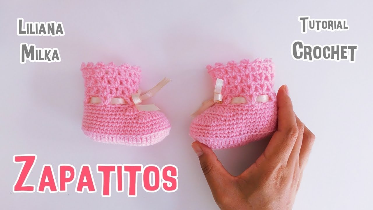 Escarpines, zapatitos de bebe a crochet ganchillo paso a paso