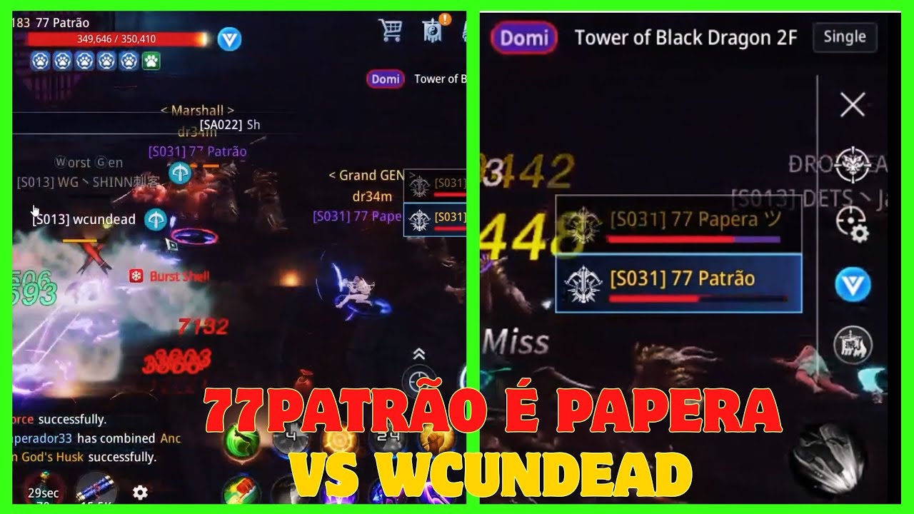 77PATR&Atilde;O &Eacute; PAPERA X WCUNDEAD PVP OS 2 SUMIRAM | MIR4 