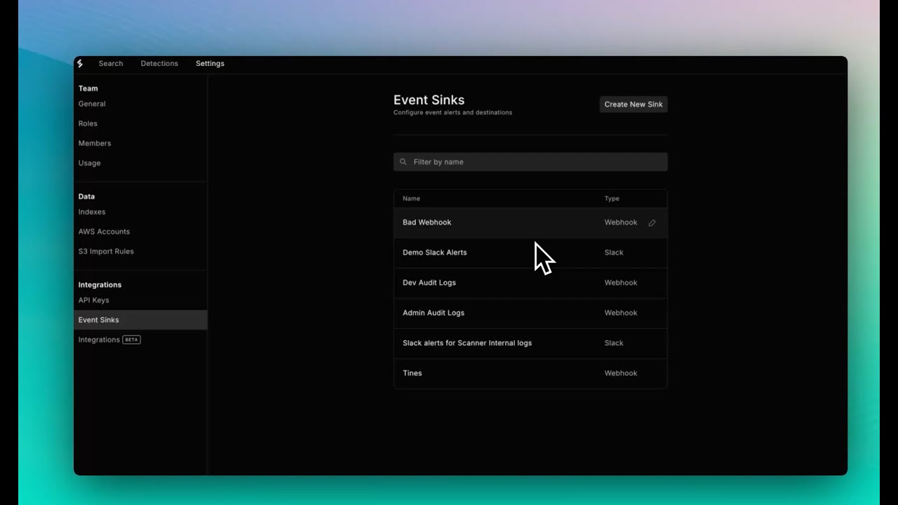 Testing event sink integrations