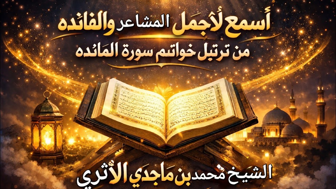 أسمع لأجمل المشاعر والفائده من ترتيل خواتيم سوره المائده🌹