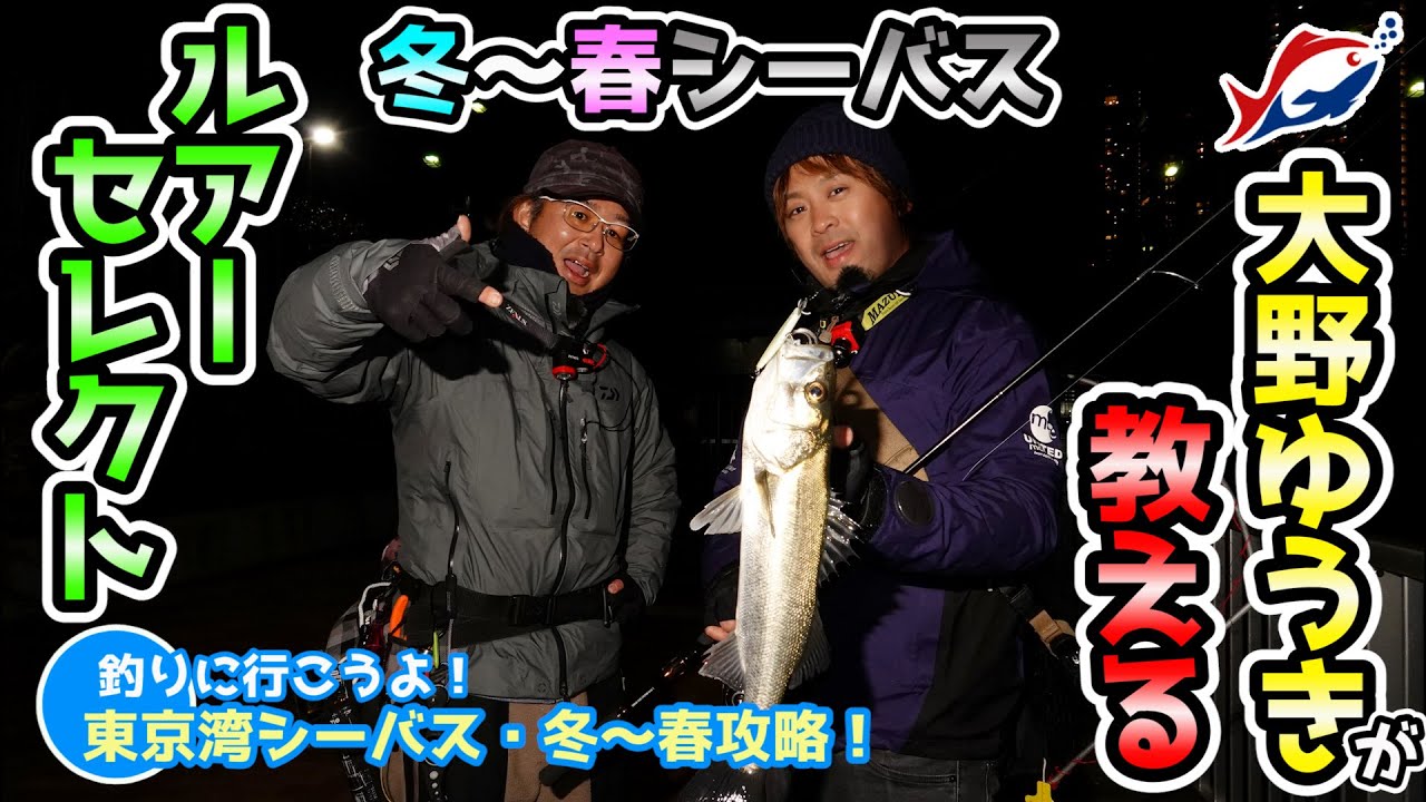 シーバスルアーおすすめセレクト！大野ゆうき冬～春シーバスを東京湾で釣る！！【つりにいこうよ。】