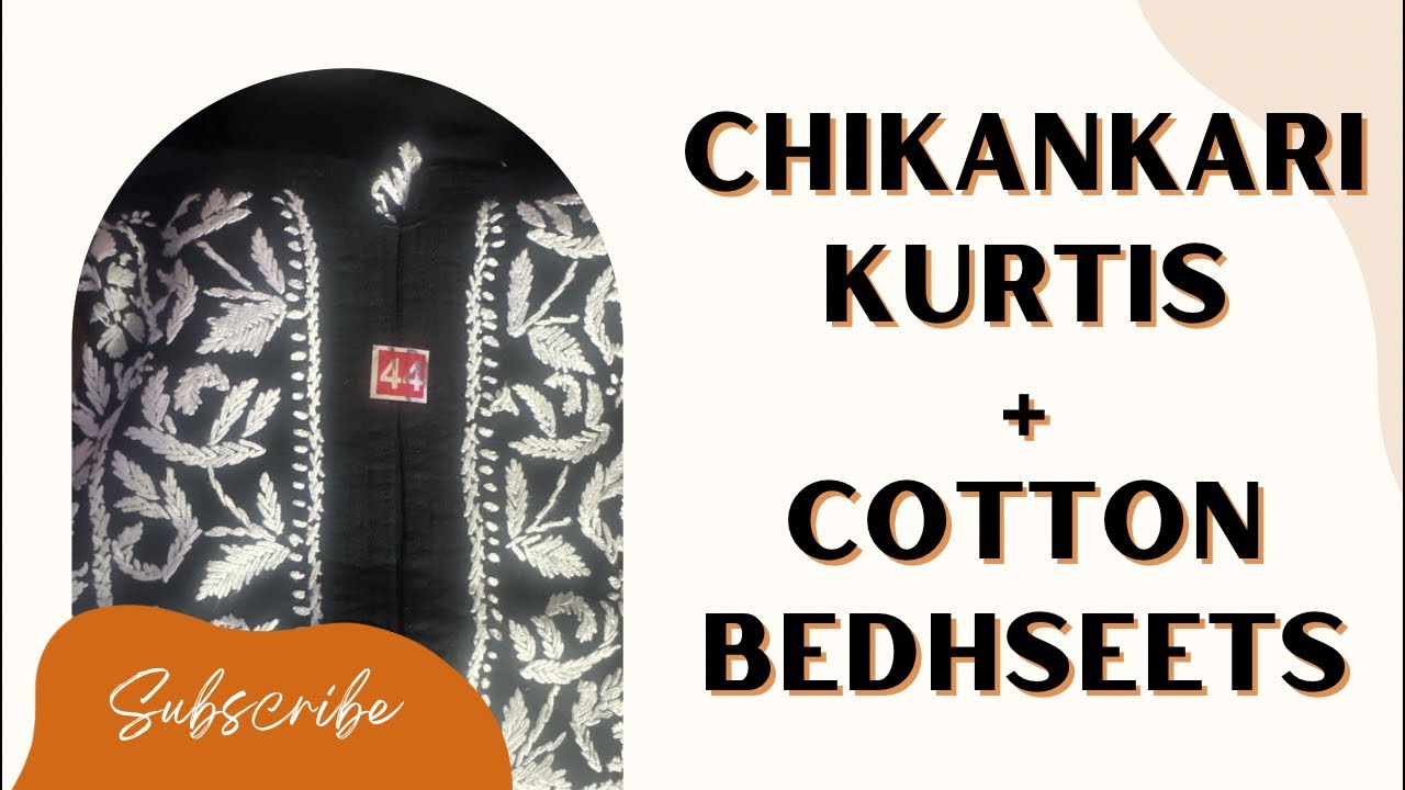 Chikankari Kurtis+ cotton bedsheets DesiU-9910855501