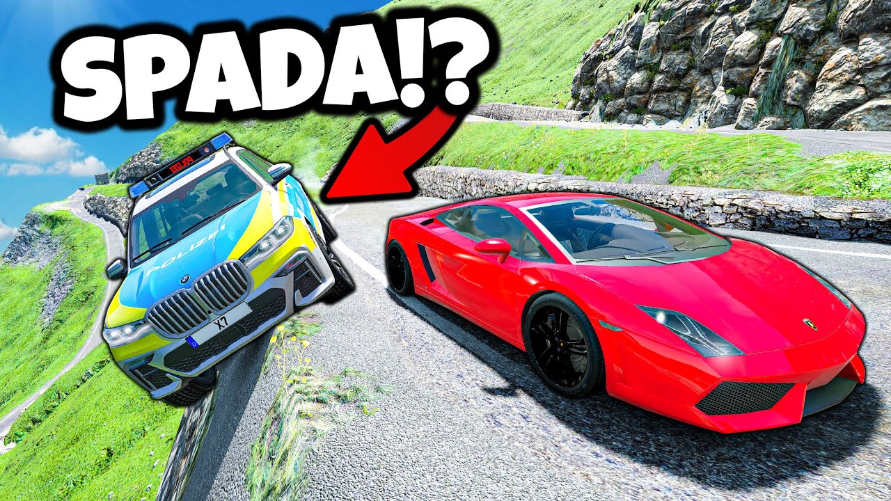 ❄️ POLICJA SPADA Z WIELKICH KLIFÓW!? | BeamNG Drive |