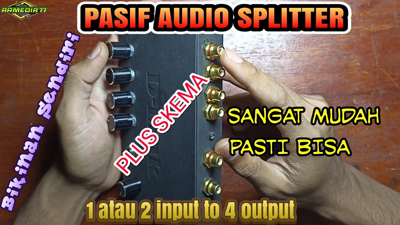 Audio Splitter Pasif 1 input 4 Output Port Audio Untuk Live Streaming YouTube Multiple Audio Source