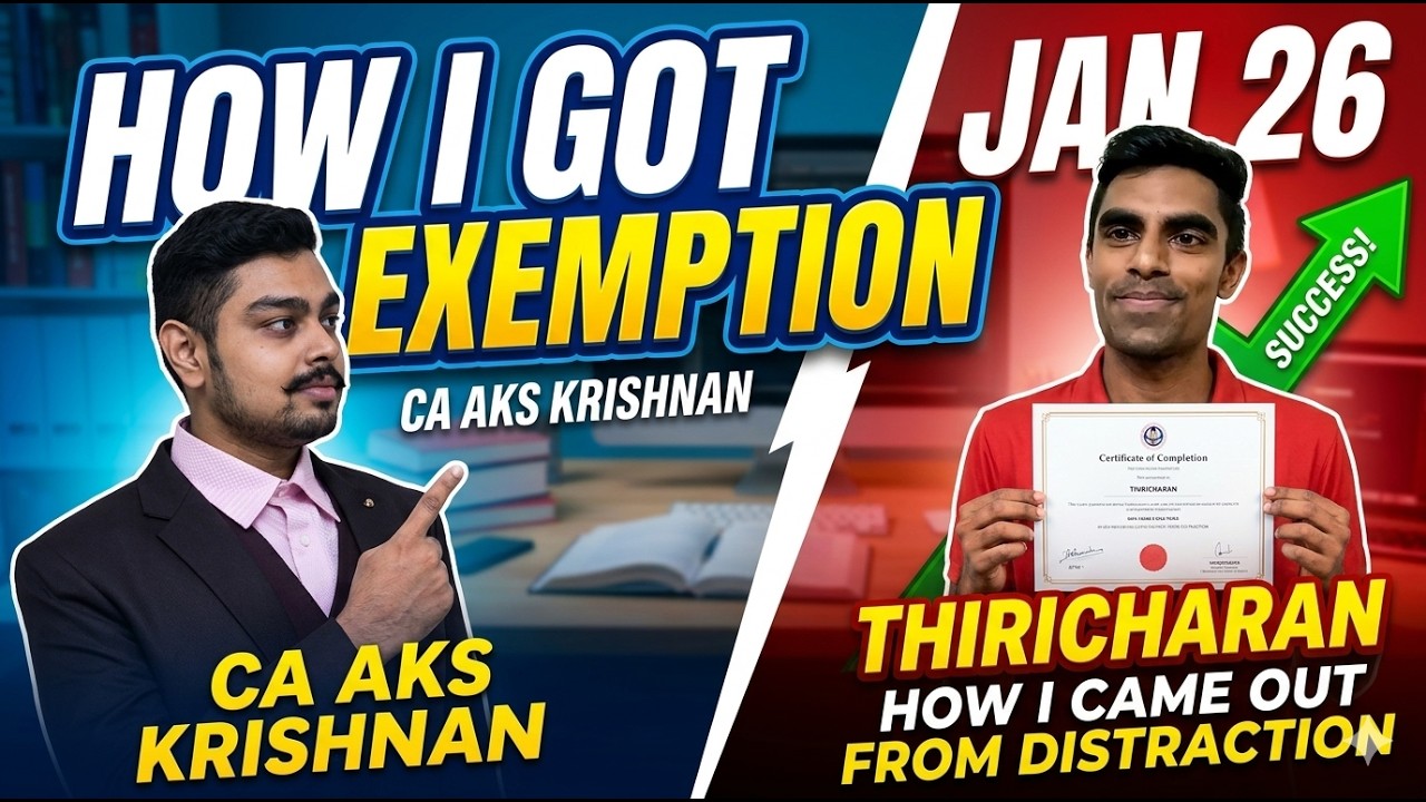 How i got Audit and FMSM exemption in Group 2 Inter after failure - Thiricharan