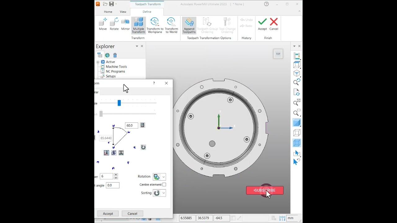 How to Pattern any Program in POWERMILL | Multiple Transform | #powermill  #engineering #vmc