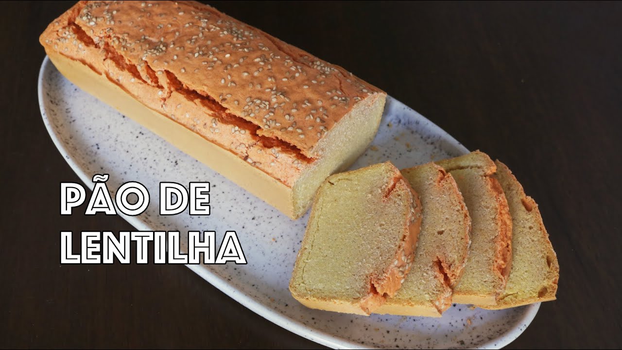 Pão proteico de lentilha, sem glúten e sem fermentar – 5gr de proteína por fatia