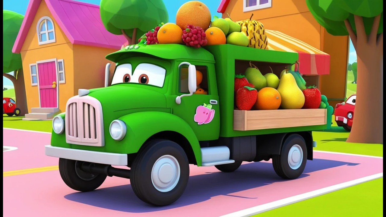 Piggy conduit un camion de fruits