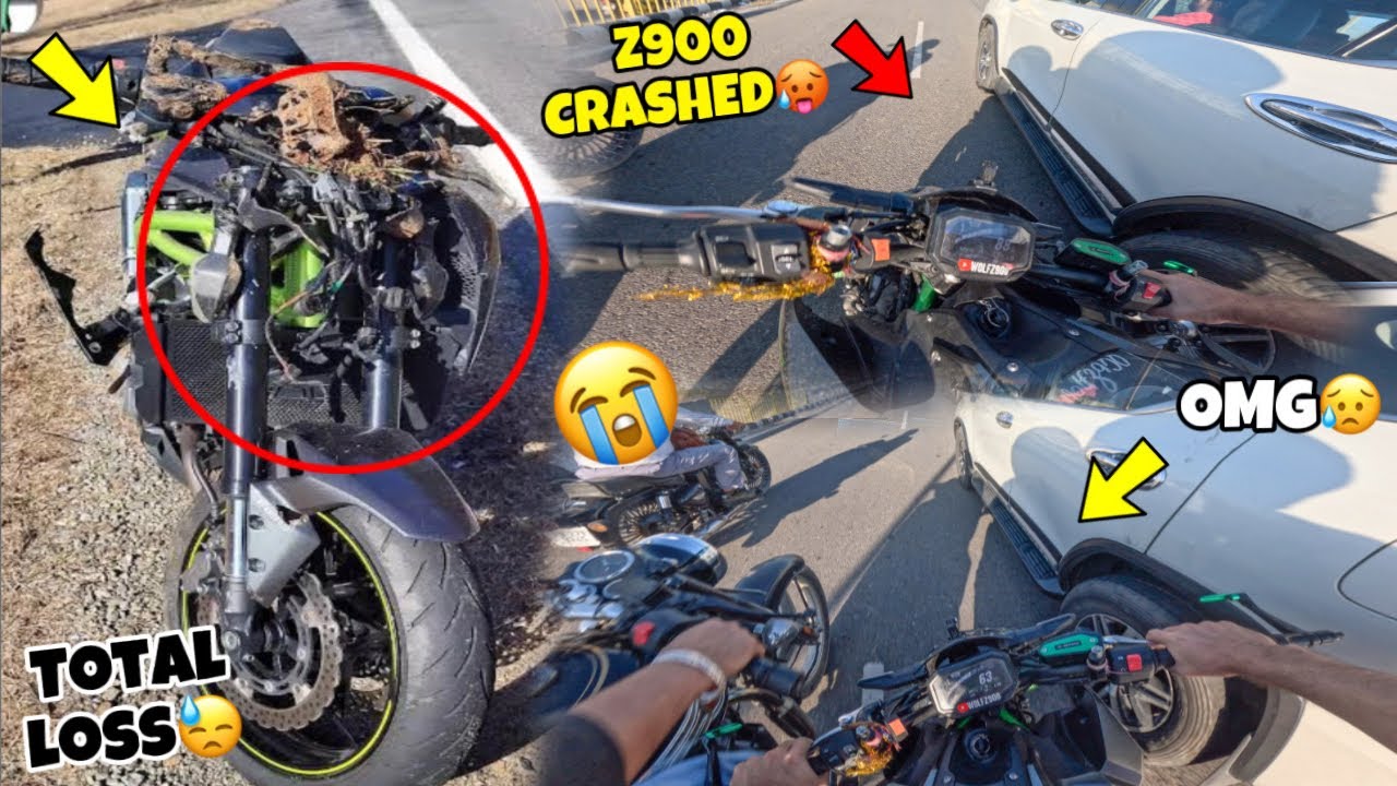 Z900 Crashed with Car🥵|| Total Loss hogayee😓|| Yee kyaa hogaya Mera Sath🥺