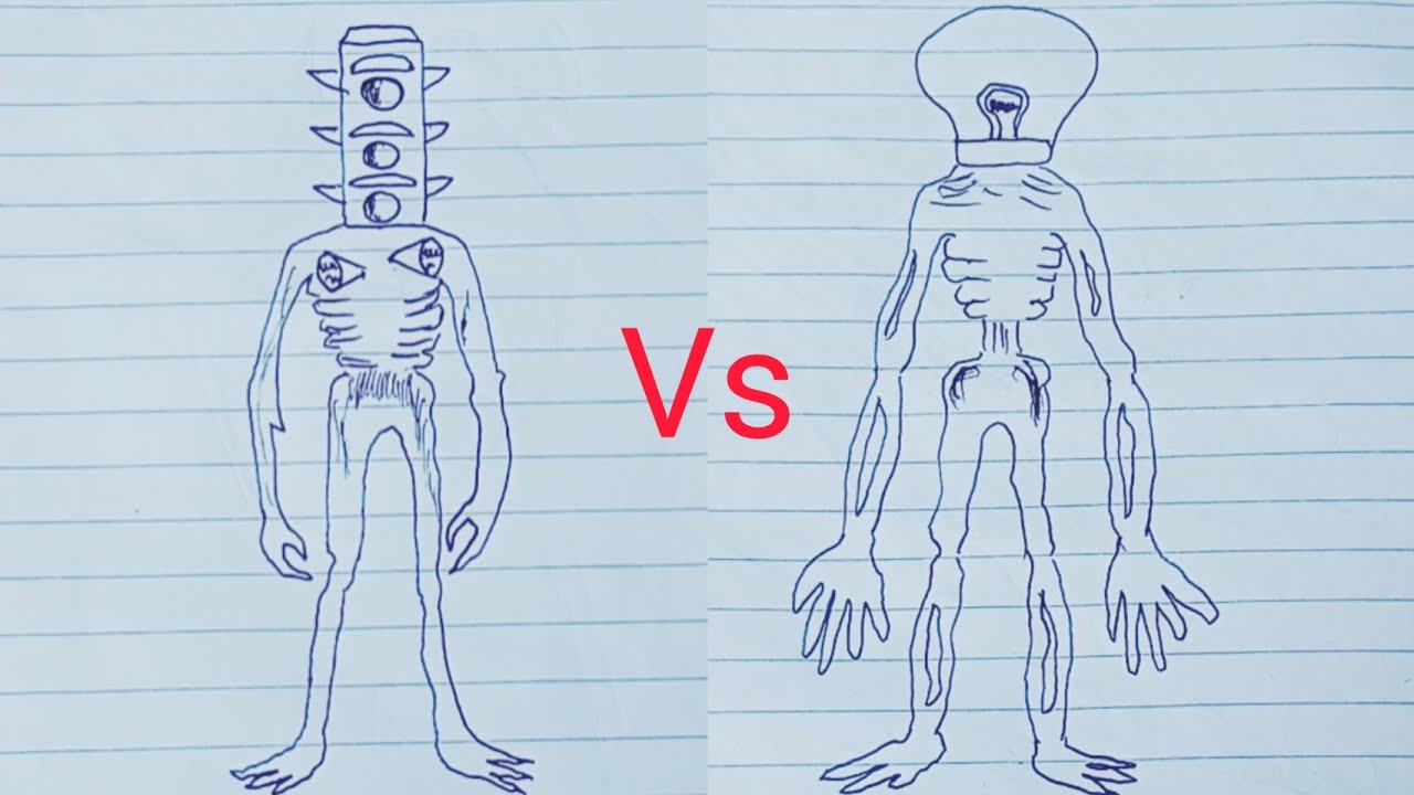 drawing monster traffic light vs light head karakter siren head #drawing #sirenhead #monster #fyp 
