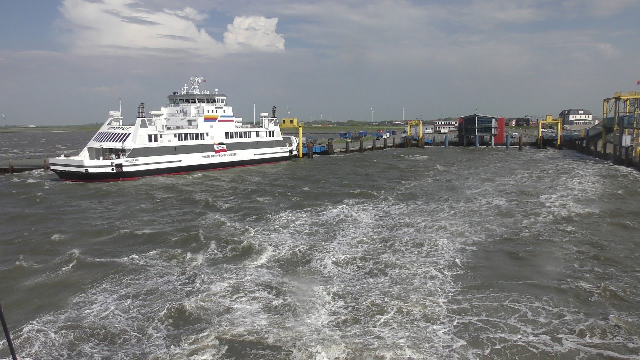 2018 05 16 Dagebüll Mole Klimadeich Abfahrt nach Föhr in 4K
