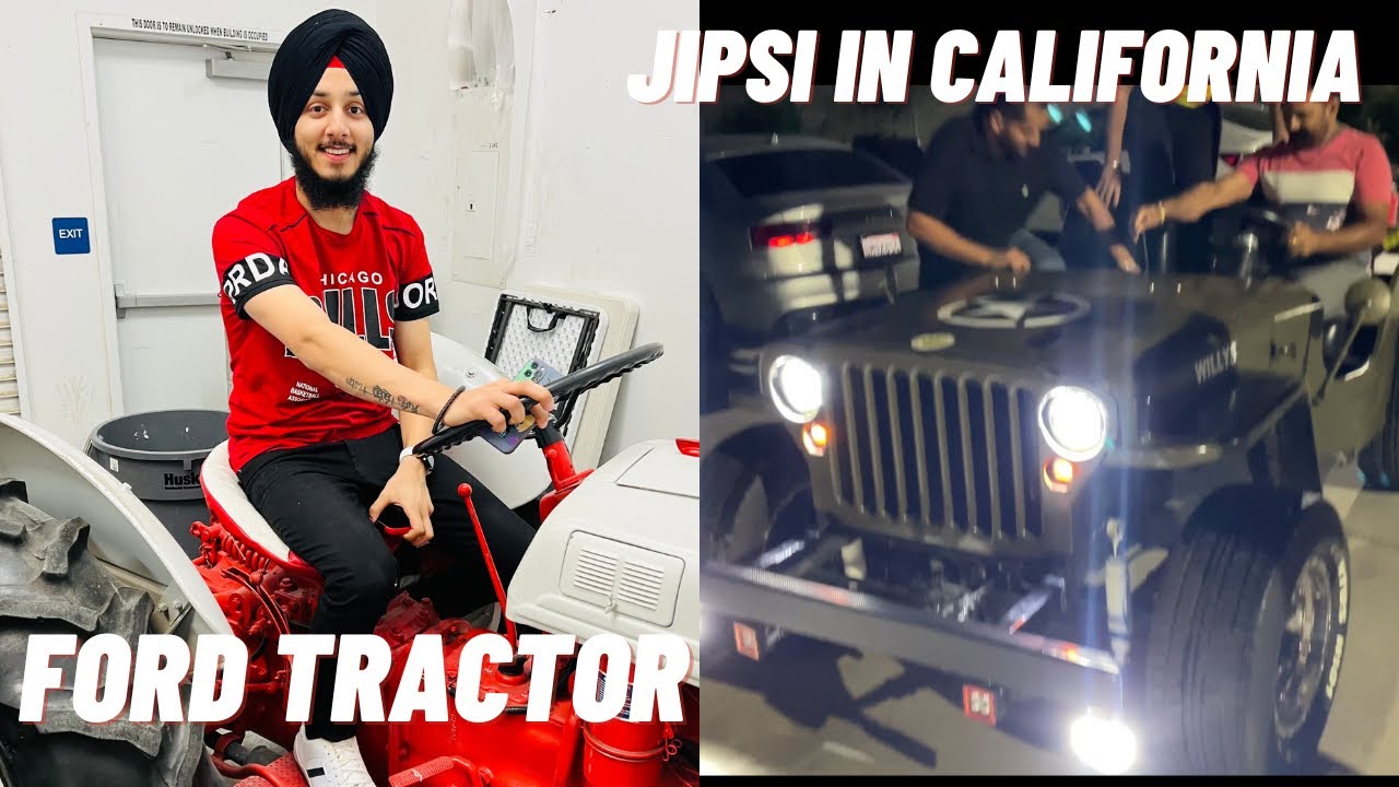 Nzare full with family in California 🇺🇸Jipsi Te Ford Tractor in Punjabi bazaar #california #fyp