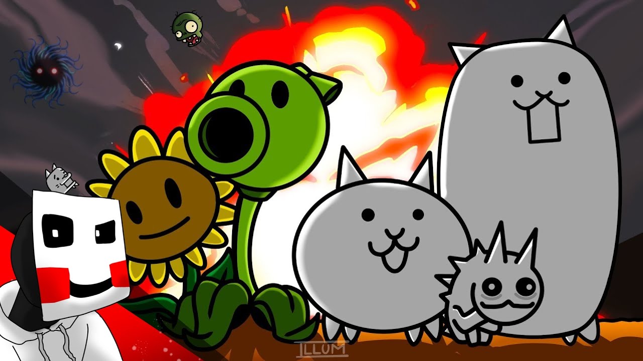 CakePlayer REACCIONA a PLANTAS CONTRA ZOMBIES VS THE BATTLE CATS - POWERSCALING