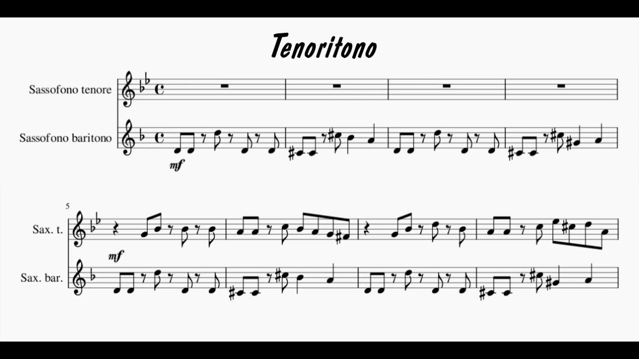 Tenoritono, duet for tenor and baritone sax with partiture